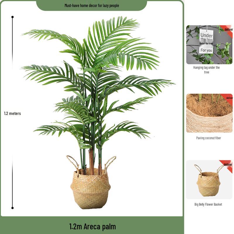 Artificial Bionic Green Plants: Floor-Standing Turtle Back Leaves Ornament for Living Room and Bedroom Decor