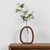 Nussbaumholz Chinesischer Stil Massivholz Blumenvase Schreibtisch Glas Mini Hydroponischer Blumenhalter Luxus-inspiriert Elegant Dekorativ