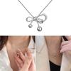 Elegant Bowknot Necklace Minimalist Metal Alloy Butterfly Knot Clavicle Chain Dainty Choker Jewelry for Women Teen Girls