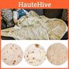 Round Taco Burrito Tortilla Shaped Blanket Soft Floor Wrap Throw Blanket