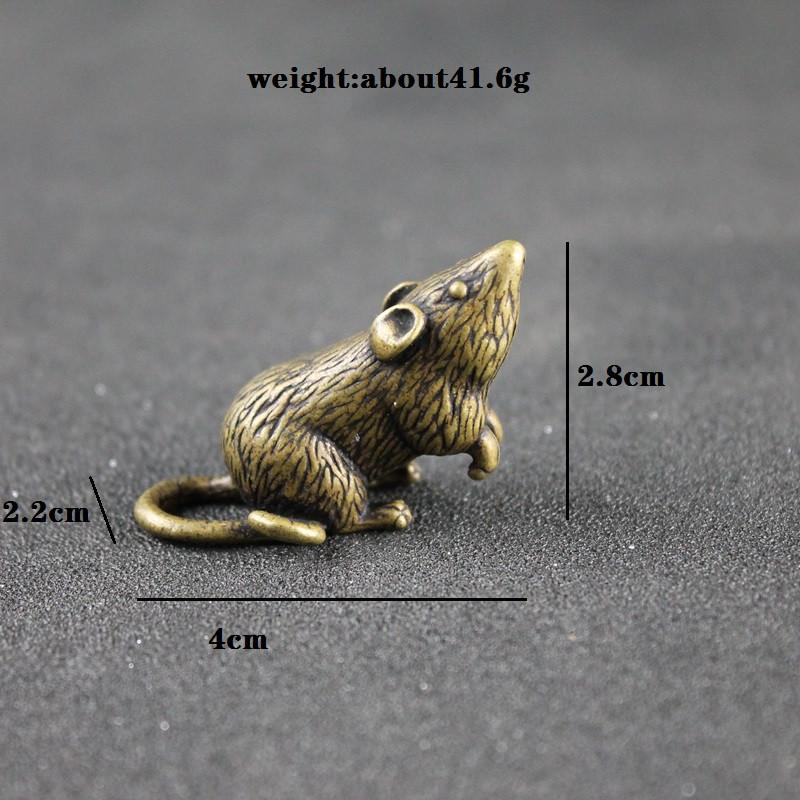 

Antique Bronze Lucky Blessing Rat Figurines Ornaments Chinese 12 Zodiac Mouse Home Furnishing Mascot Cute Rat Statue Desk Decor