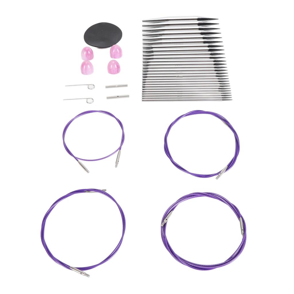 13 Pairs Circular Knitting Needles Set 3‑10mm Interchangeable Ergonomic Round Knitting Needles with 40‑100cm Cables