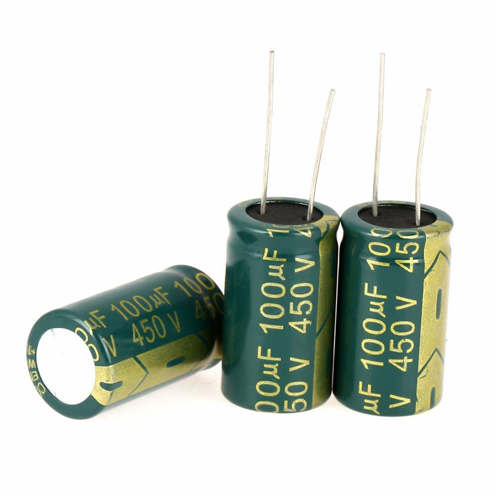 10PCS Green Radial Capacitor 100UF Aluminum Electrolytic Capacitors Durable Assorted Kit  TV Repair