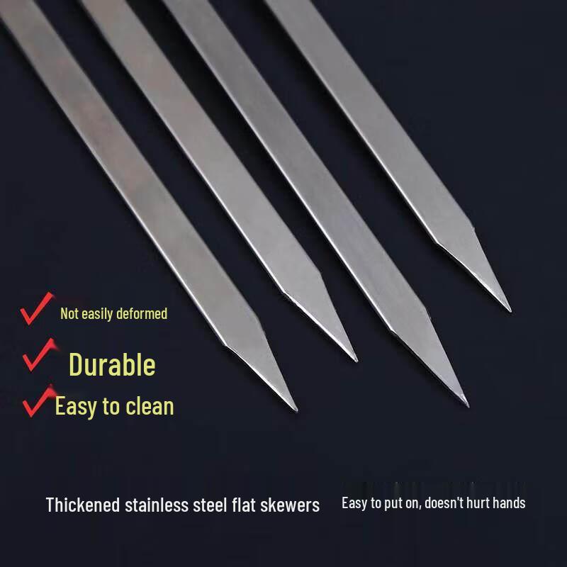 Jundingying 3-Rivet Stainless Steel BBQ Skewers