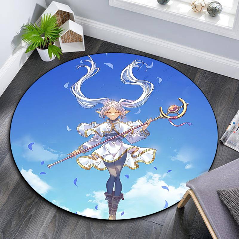 Frieren3 Round Area Rug,Carpet Rug for Living Room Bedroom Sofa Playroom Decor,Non-slip Floor Mat