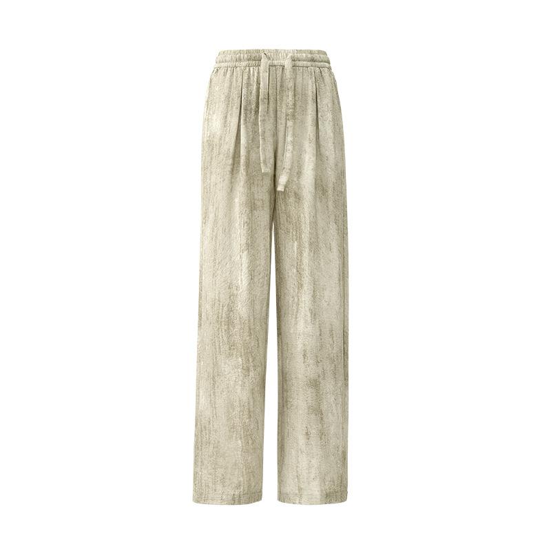 Tie-dye Wide-leg Pants Women's Spring and Summer Thin New High-waisted Loose Ice Silk Cotton and Linen Yamamoto Pants