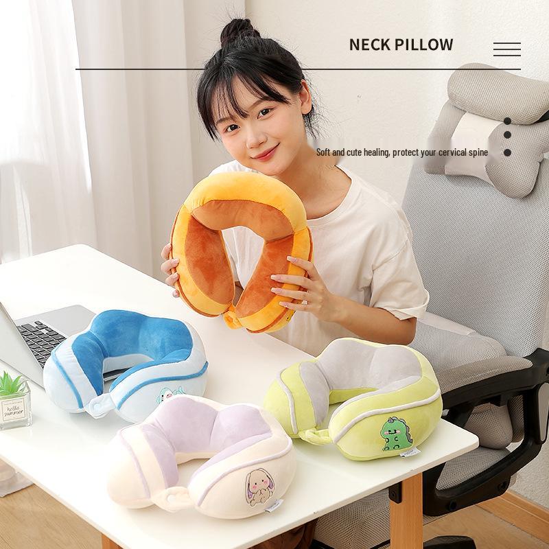 Camel U-Shaped Travel and Office Nap Neck Support Pillow with Cartoon Design and Logo Printing Option