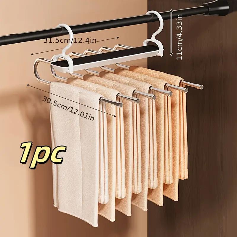 Folding Magic Pants Hangers 6layers Stainless Steel Space Saving Clothes Rack Organizer For Wardrobe Jeans Trousers Scarf