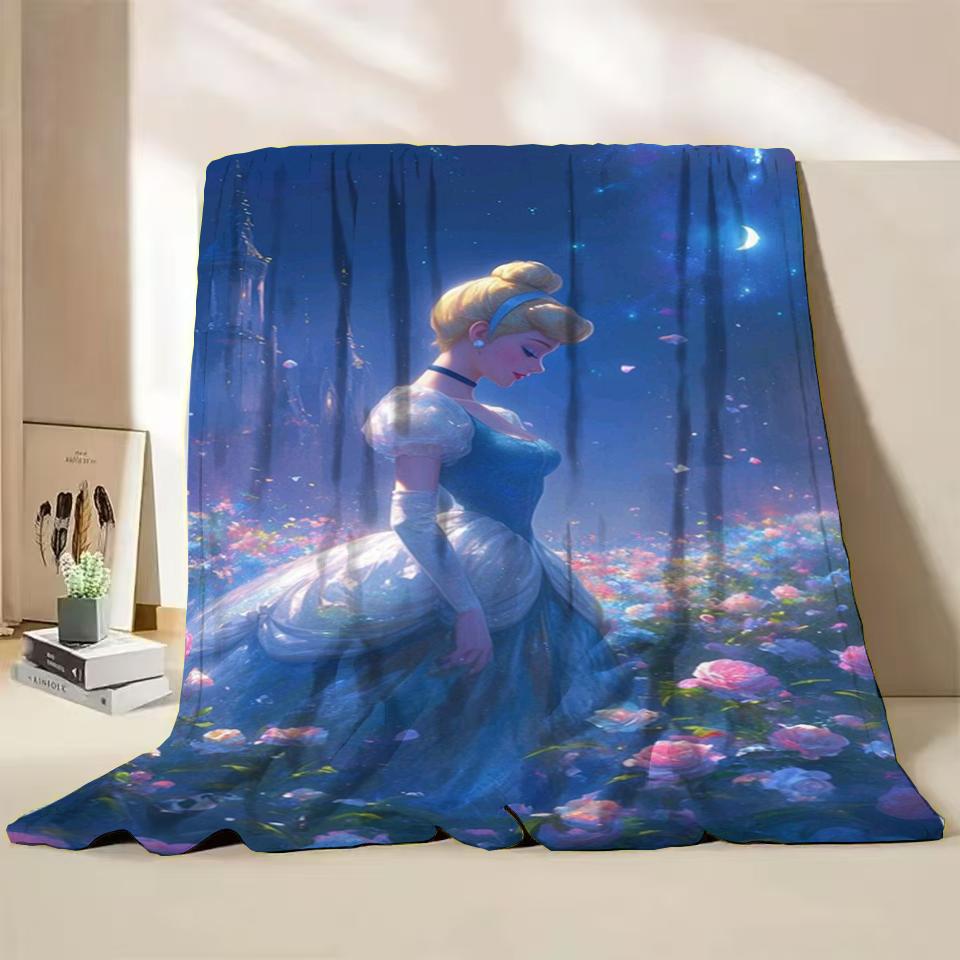 Disney Cinderella Flannel Thin Blanket.Four Season Blanket. Travel Picnic,for Sofa,Beds,Living Rooms,Fluffy Blanket Gifts