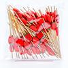 100Pcs Disposable  Colorful Strawberrie Watermelon Bamboo  Picks Buffet Food Fruit Forks For Wedding Birthday Party Decor