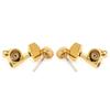 Musiclily Pro L3R3 Locking Tuning Pegs, 18:1 Gear Ratio, Large Hex Buttons, 45° Screws, for Acoustic/Electric Guitars, Gold