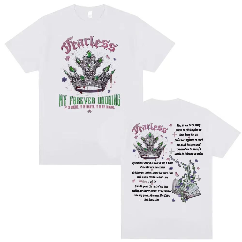 Fearless Bookish Graphic Tshirts Powerless Series Outfit T Shirt Men Women Vintage 90s Classic pure Cotton T Shirts Streetwear