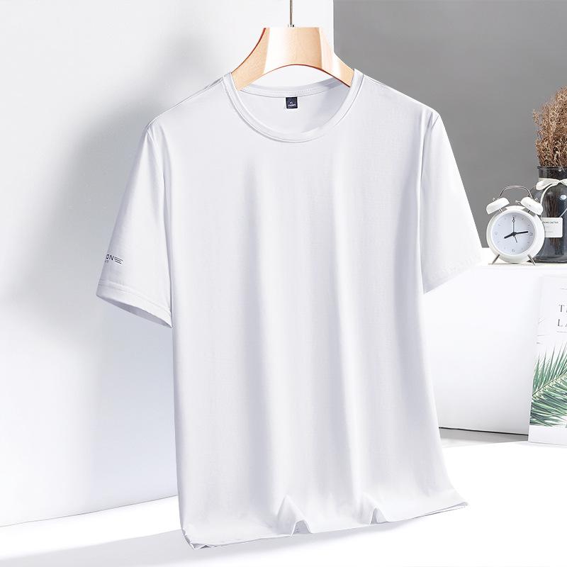 Pánské letní ležérní svalové tričko, rychleschnoucí, s krátkým rukávem, kulatým výstřihem, sportovní tréninkové tričko, pánské jednobarevné, prodyšné, pruhované tričko