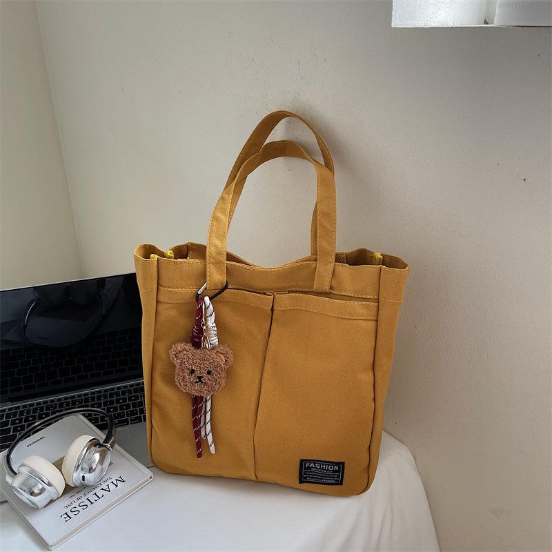 2025 new trendy Korean version ins versatile lazy fashion student women's shoulder bag men's casual simple canvas bag