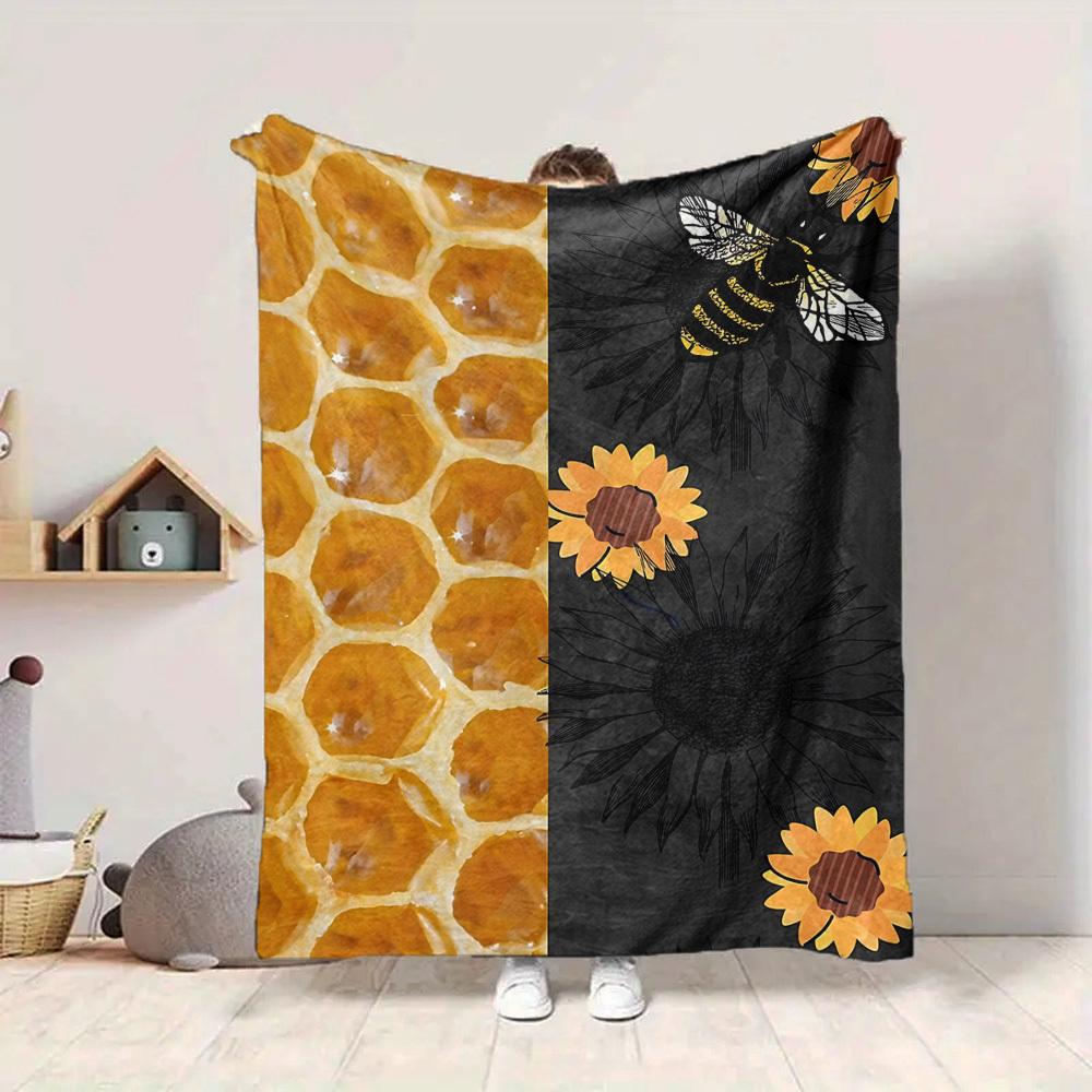 1PC Honeycomb Pattern Blanket - Soft Warm All-Season Throw for Sofa, Bed, Car, Office, Throw For Sofa yy250916105
