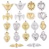 Gothic Heart Charms: Vacuum-Plated Stainless Steel Jewelry Accessories in 2 Colors and Multiple Styles for Halloween Pendants
