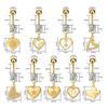 Fashion Heart Stainless Steel Belly Button Ring Shiny Zircon Dangle Navel Ring For Women Sexy Body Piercing Beach Jewelry