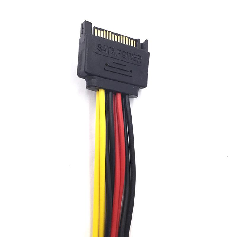 Sata Ii Hard Disk Power 15Pin Sata Male To 2 Female 15Pin Power Extension Cable