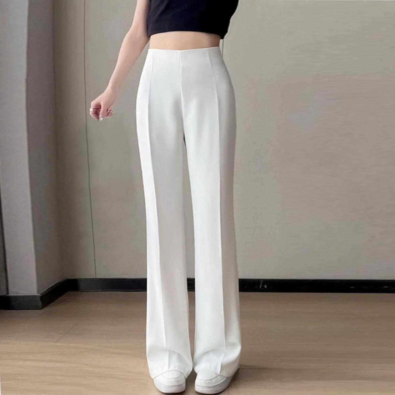 

Женские брюки летние повседневные расклешенные рабочие брюки с высокой талией повседневные брюки XL белый