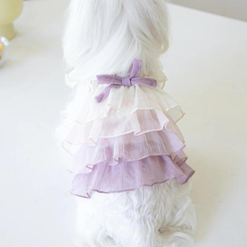 

Small Dog Clothes Cat Chihuahua Yorkie Pomeranian Shih Tzu Maltese Poodle Bichon Schnauzer Pet Clothing Summer Dog Dress Tutu 3XL фіолетовий