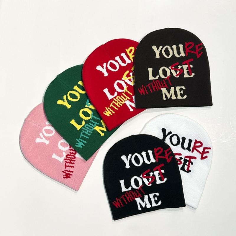 Winter Knitted Hat for Teen Windproof Hat with Jacquard Letter Skiing Riding Hat