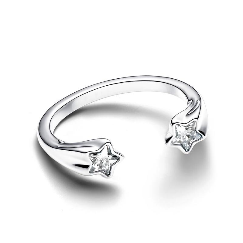 

2025 Новинка Срібло 925 проби Блискучі кільця-кросовери з бантом Жіночі Розкішні DIY Ювелірні вироби Кільце Троянда в розквіті Подарунки для вечірки, фестивалю 8