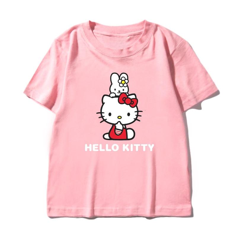 2026 new Hello Kitty Tee soft cotton short sleeve crew neck cute print lightweight summer top for Women daily casual wear