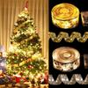Christmas Decoration LED Ribbon Lights Christmas Tree Ornaments DIY Lace Bows String Light Navidad Home Decoration New Year 2025