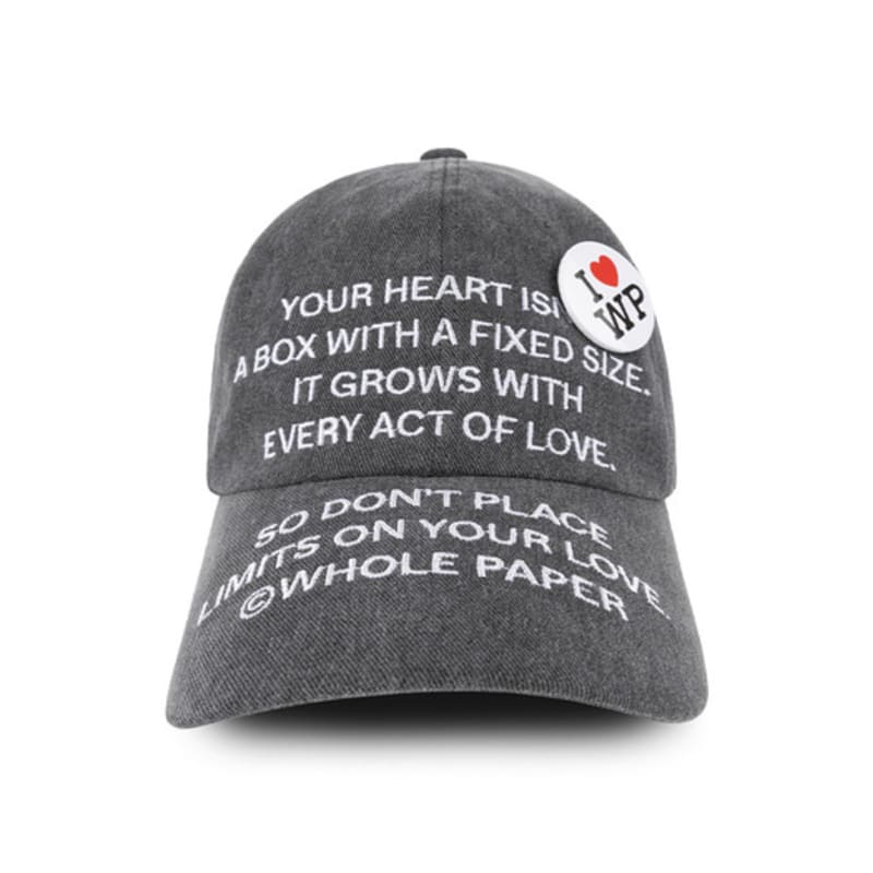 

Whole Paper Text Ball Cap (Charcoal) ONE