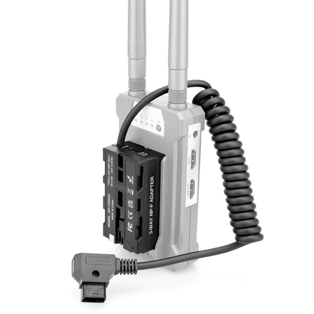 D-Tap To Dual-sided NP-F550 Dummy Battery + Type-C To DMW-DCC17 Dummy Battery Coiled Cable DC