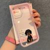 Dachshund Dog Pattern Clear Phone Case For iPhone 17 16 15 14 13 12 11 Pro Max Air Plus 2 In 1 Candy Color Silicone Soft Cover