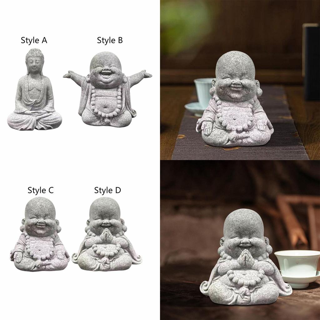 Buddha Statue Hand Carved Buddhism Decorative Figurine Buddha Sculpture for Living Room Home Shop Tabletop Indoor Outdoor