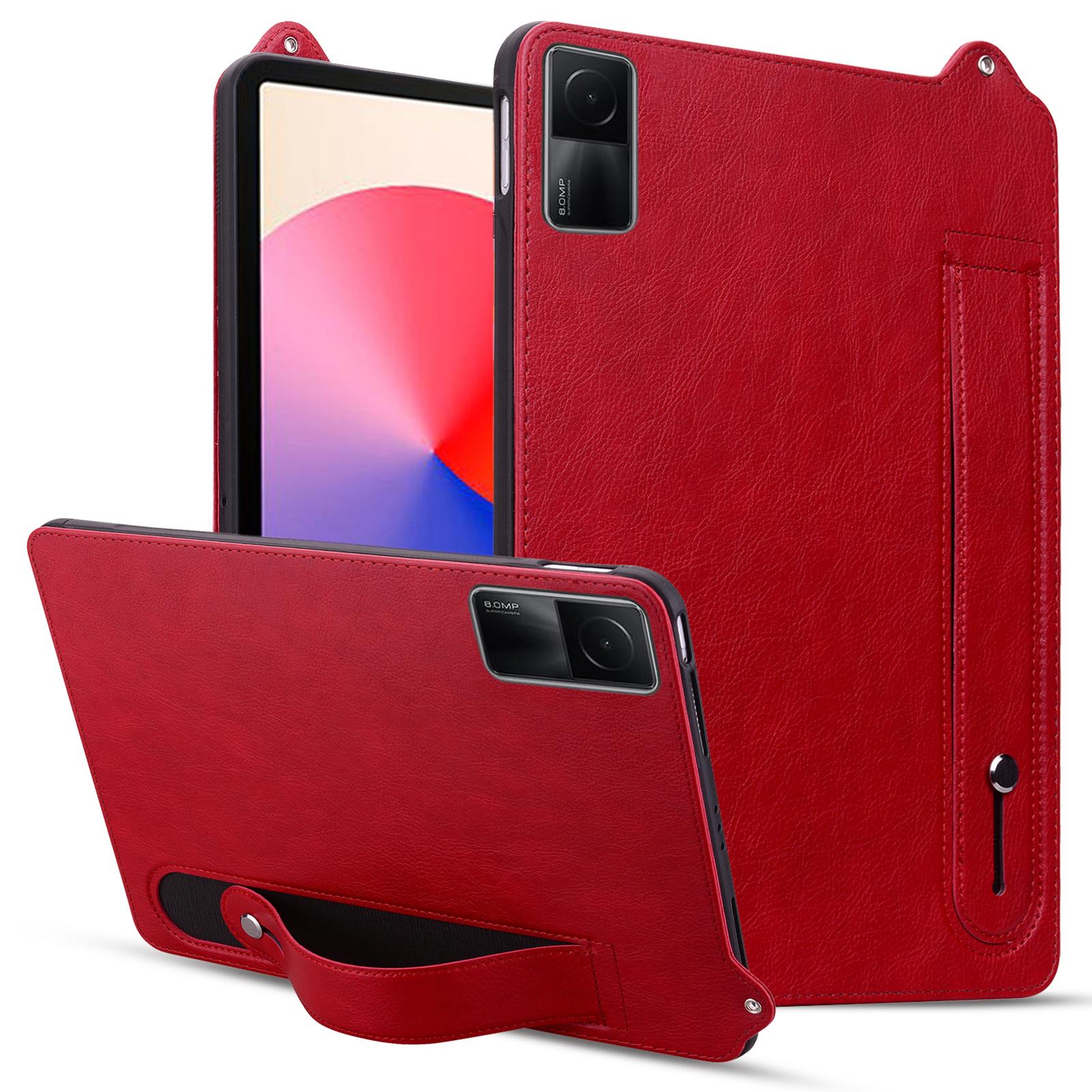 

Для Xiaomi Redmi Pad SE Чехол-ремешок на руку с подставкой из кожи Чехол для планшета Red