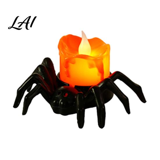Battery Operated Tealight Candles Halloween Spider Tea Light Candle Flameless Flickering LED Fake Indoor Festival Atmosphere Lamps Spooky Eyeball