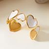 Elegant Geometric Love Shape Stainless Steel Cuff Bracelet Gold Tone Perfect for Women Fashion Jewelry and Gift Ideas