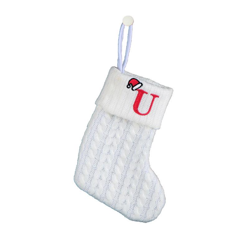 Kids' Embroidered White Knit Christmas Stocking - Holiday Decor