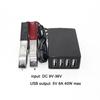 4USB Port Power Adapter with Battery Clip 12V 24V to 5V 8A for Charging Cell Phone Emergency USB Power High Efficiency
