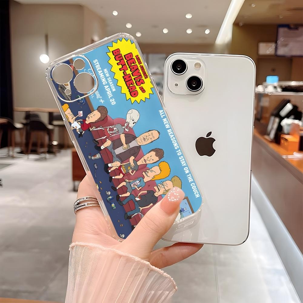 

Beavis and Butt-Head Phone Case for 15 Pro Max iphone 14 Plus 11 12 13 Mini 7 8 Plus X XR XS SE 2020 Transparent Soft Cover iPhone13 mini