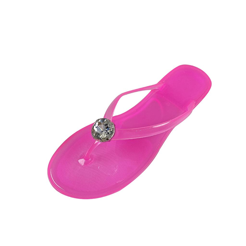 Genomskinliga PVC-tofflor Sandaler Klämmer Fötter Gelé Ballerinas Y2
