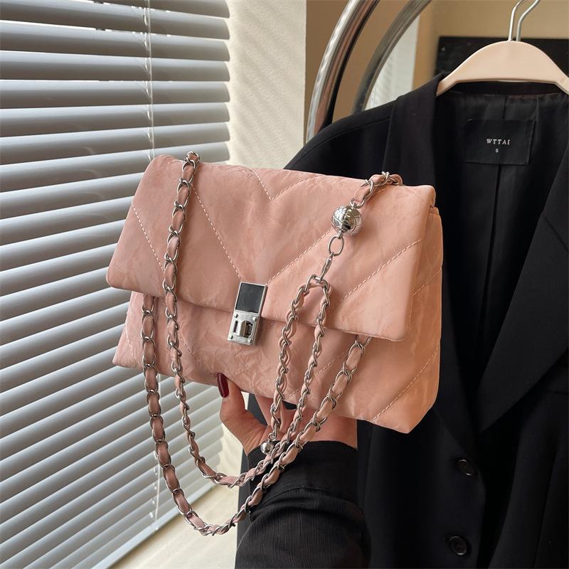 

Popular bag women s new fashion shoulder bag chain bag high-end messenger bag розовый