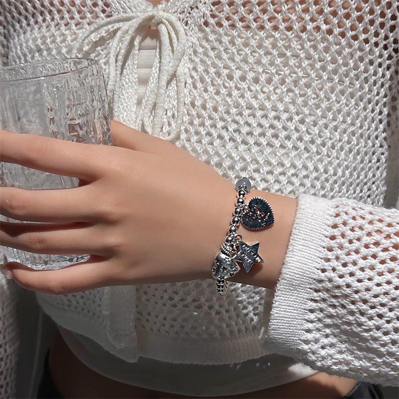 Sweet Heart Star Bracelet: Women's Retro Fashion, Versatile, Trendy, Creative Hand Jewelry