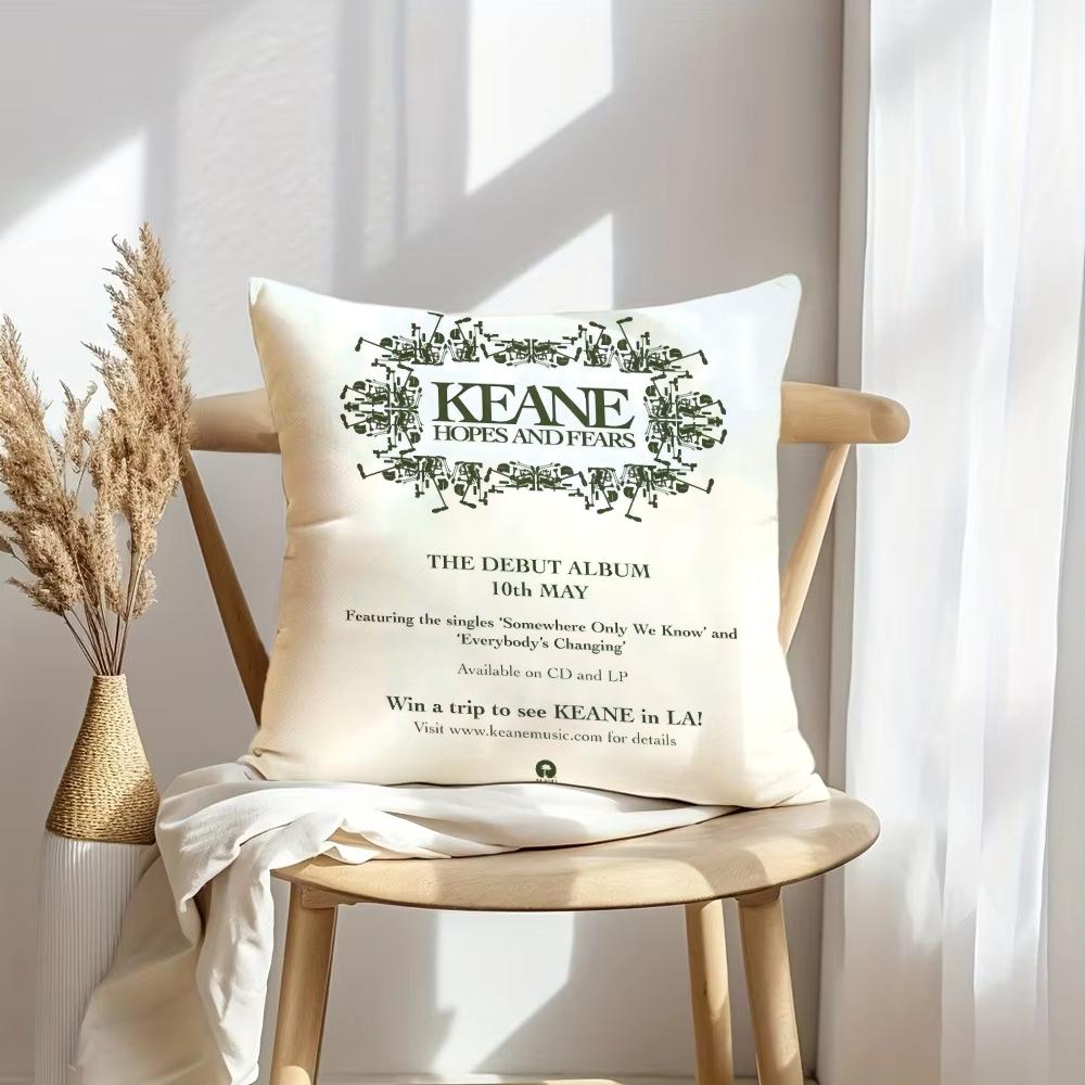 Band K-Keane Rock Cushion Cover Soft Plush Throw Pillow Cover | Double-Sided Decorative Cushion Case | Sofa Bedroom Home Decor