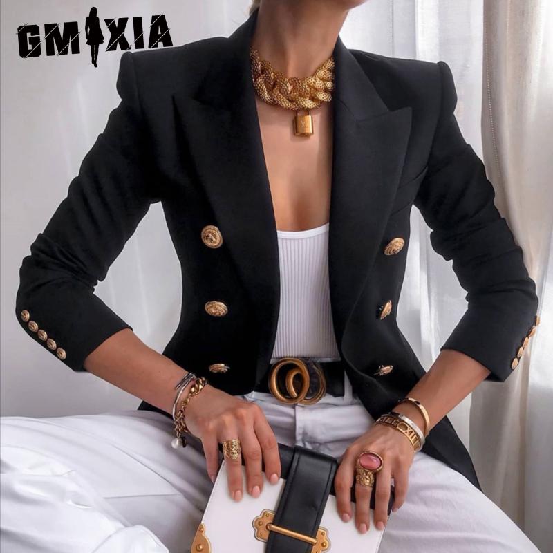 

GMXIA женские винтажные повседневные куртки и пальто с решетчатым принтом осень-зима с длинными рукавами и воротником-поло S чёрный