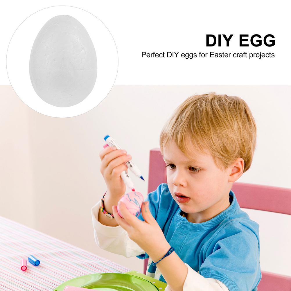 40 STÜCK Eier Basteln Bemalte Ornamente Weiße Dekorationen Osterzubehör