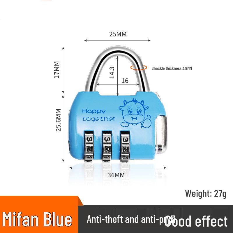 Waterproof and Rust-Proof Mini Padlock for Luggage, Gym, Locker, Schoolbag, and Household Use