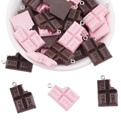 10 Stück Harz Schokolade Charm Dessert Essen für Halskette Armband Ohrring DIY Schmuckherstellung Zubehör Schlüsselanhänger Erkenntnisse