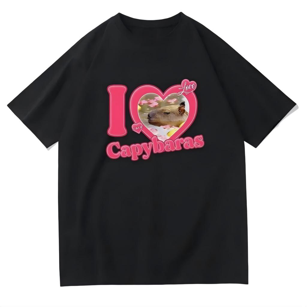 I Love Capybaras Black T-Shirt.png