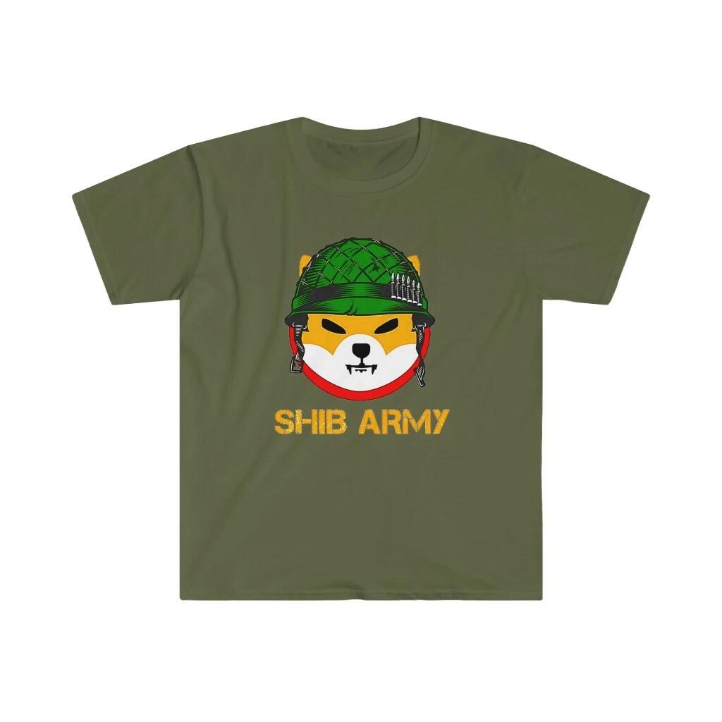 Shiba Inu Army Shib Coin Cryptocurrency Doge Hodl Trading Moon T-Shirt L