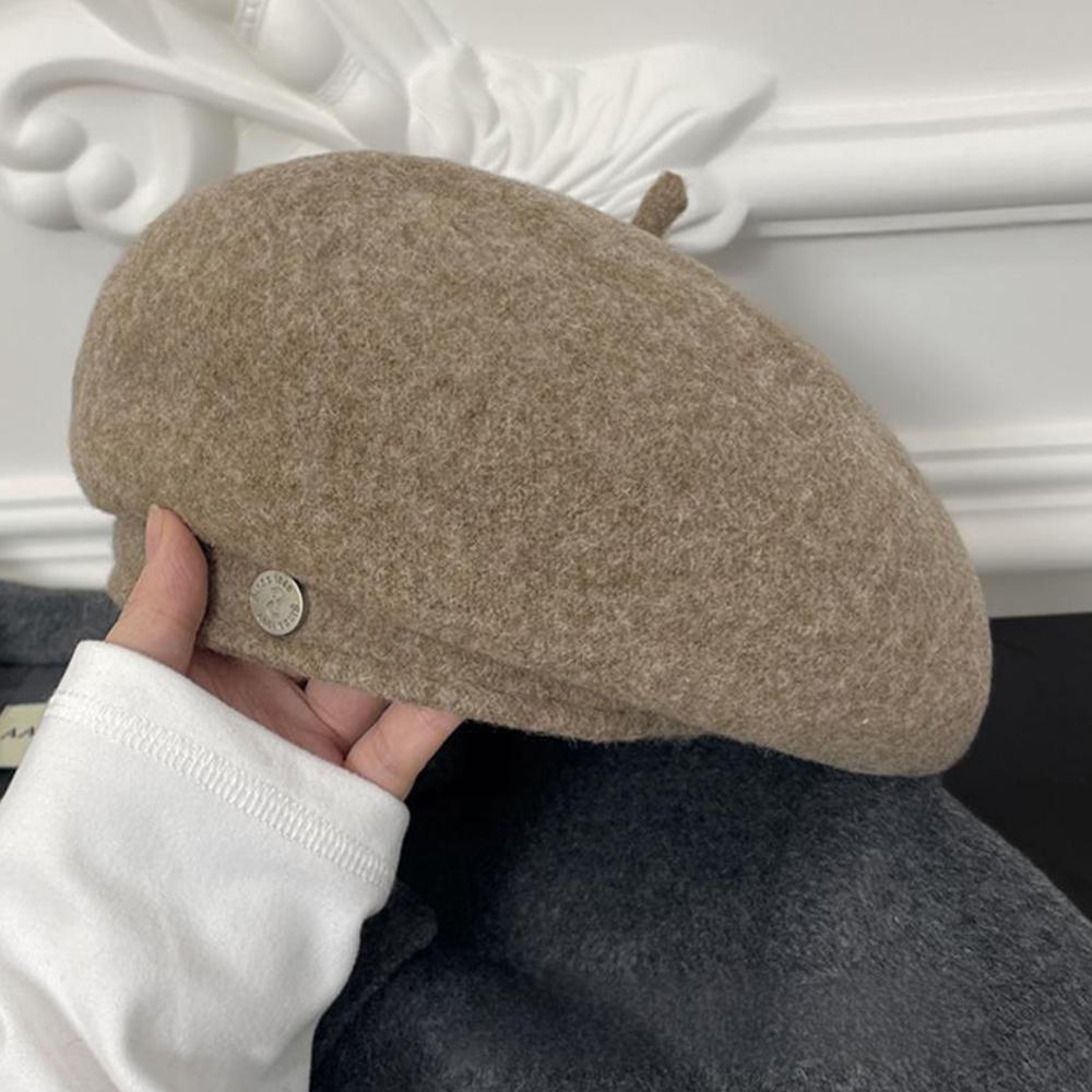 2025 Autumn Winter Women Wool Berets for Elegant Lady Versatile Female Painter Hats Solid Color Fashion Decorative Vintage Cap