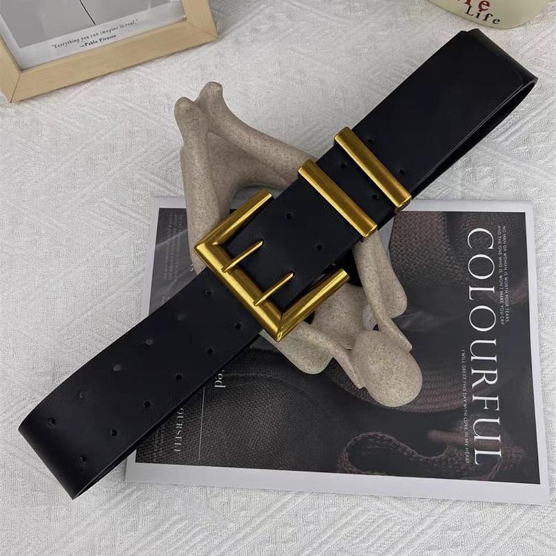 Vintage Fashion Wide Belt Women's All-match Decorative Belt with Coat and Skirt, All-match Waist-fitting Personalized Belt